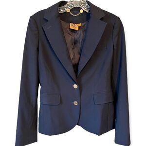 Tory Burch Pierre Navy Blue Double Button Blazer